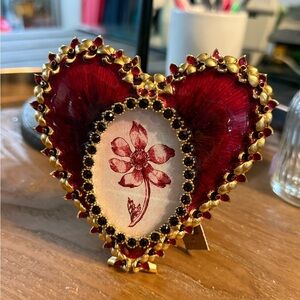 Jay Strongwater Red and Gold Heart Frame